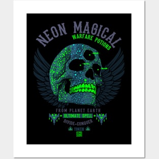Neon Skull Army Warrior Posters and Art